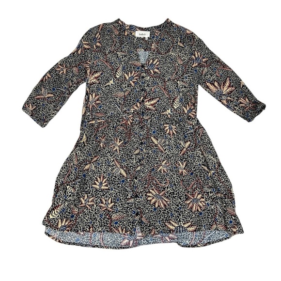 Ba&Sh Long Sleeve Multi Color Floral Mini Shirt Dress Size Medium - Picture 2 of 12